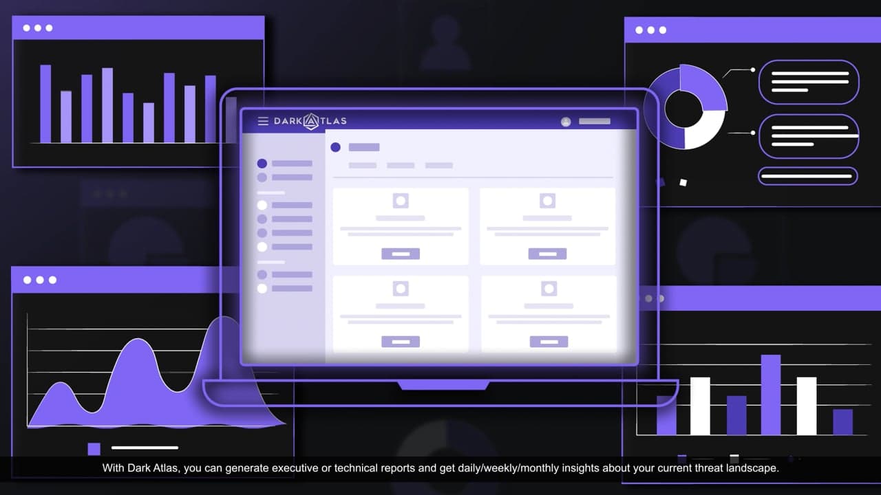Dark Atlas platform dashboard — explainer video preview